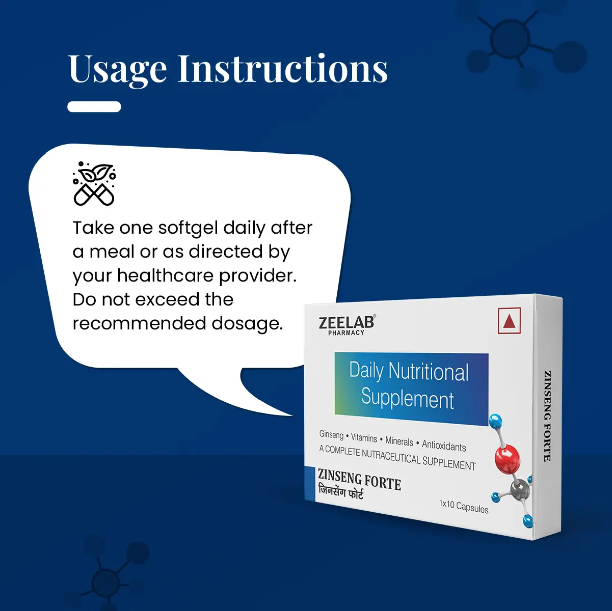 Zinseng Forte Capsule | Ginseng with Multivitamins | Supports Stamina, Immunity & Vitality